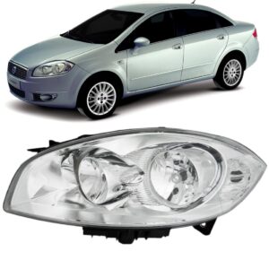 Farol Linea 2008 2009 2010 2011 2012 Cromado 1ª Linha - Esquerdo/motorista