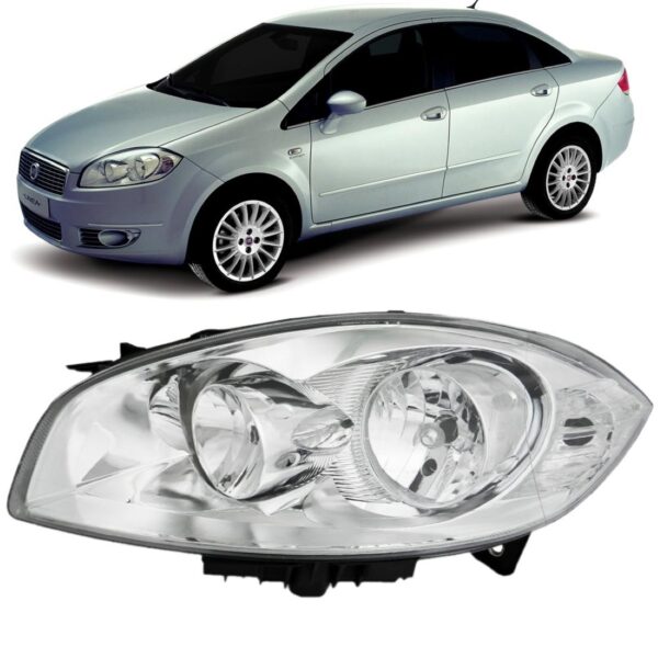 Farol Linea 2008 2009 2010 2011 2012 Cromado 1ª Linha - Esquerdo/motorista