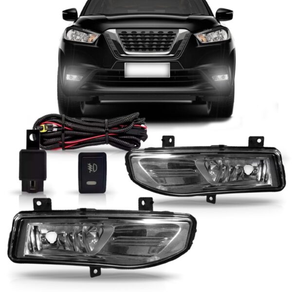 Kit Farol De Milha Neblina Auxiliar Nissan Kicks 2017 2018