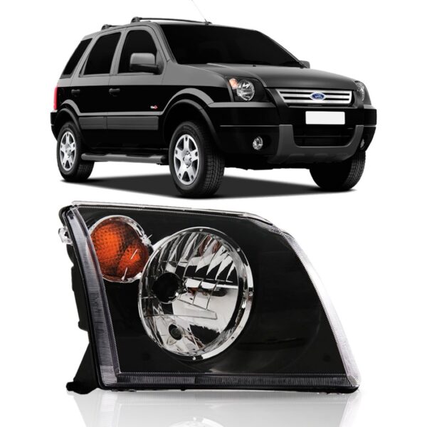 Farol Ecosport 2003 A 2008 Mascara Negra Pisca Ambar Ld Direito/passageiro