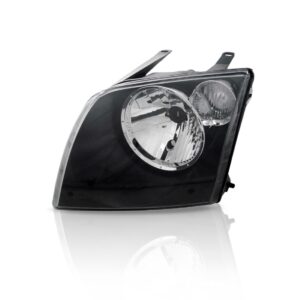 Farol Ecosport 2003 A 08 Negro Aro Cromado Pisca Cristal Le Esquerdo/motorista