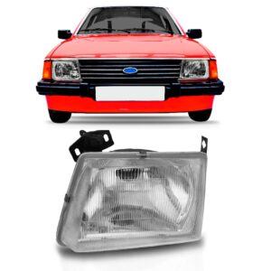 Farol Dianteiro Escort 1984 1985 1986 Cromado 1ª Linha - Esquerdo/motorista