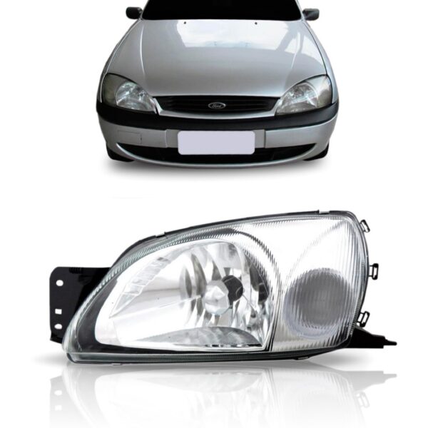 Farol Fiesta Courier 2000 A 2012 Pisca Cristal 1ª Linha Esquerdo/motorista