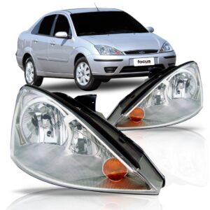 Farol Focus Ano 04 2005 2006 07 08 Máscara Cromada 1ª Linha Esquerdo/motorista