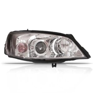 Farol Astra 2003 04 05 06 07 2012 Foco Duplo Máscara Cromada Lado Direito