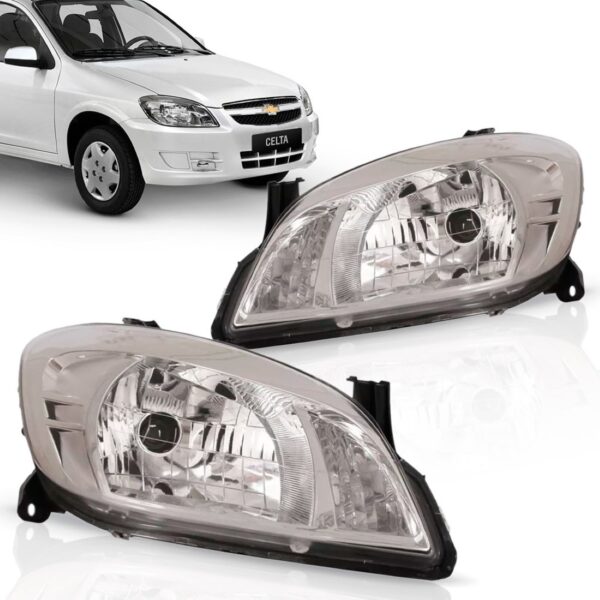 Farol Celta 2007 08 09 10 2011 2012 Cromado Prisma 1ª Linha - Direito/passageiro