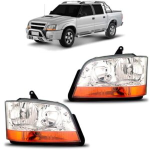 Farol S10 2003 A 2004 Cromado Pisca Ambar 1ª Linha Direito/passageiro