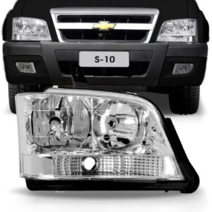 Farol S10 Blazer 01 02 2003 2004 2005 06/11 Cristal 1ª Linha Direito/passageiro