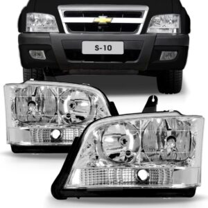 Farol S10 Blazer 01 02 2003 2004 2005 06/11 Cristal 1ª Linha Direito/passageiro