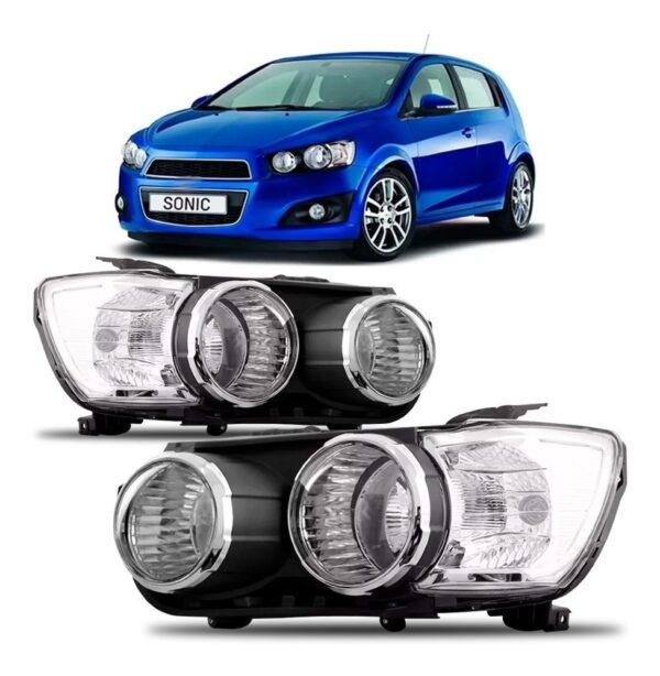 Farol Sonic Aro Cromado 2012 2013 2014 2015 2016 2017 Lado Direito