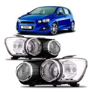 Farol Sonic Aro Cromado 2012 2013 2014 2015 2016 2017 Lado Esquerdo