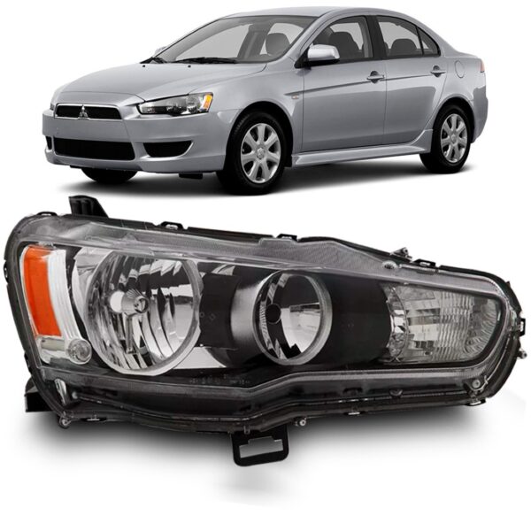 Farol Lancer 2011 2012 2013 2014 15 Foco Duplo Mascara Negra Lado Direito