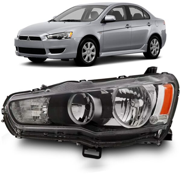 Farol Lancer 2011 2012 2013 2014 15 Foco Duplo Mascara Negra Lado Esquerdo