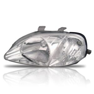Farol Para Honda Civic 1999 2000 Lente Lisa 1ª Linha - Esquerdo/motorista