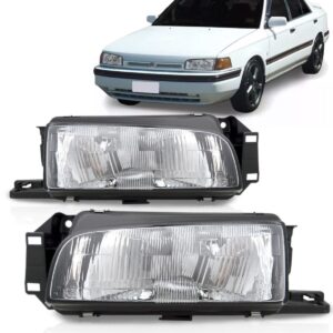 Farol Mazda Protege Cromado 1989 A 1994 1ª Linha - Esquerdo/motorista