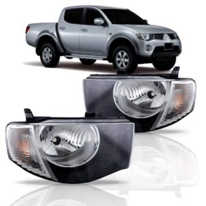 Farol L200 Triton 08 09 10 2011 2012 Mascara Negra 1ª Linha Direito/passageiro