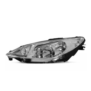 Farol Peugeot 206 2000 A 10 Cromado Lente Lisa Foco Duplo Ld Esquerdo/motorista