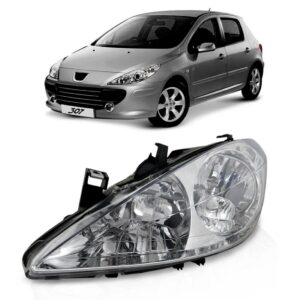Farol Peugeot 307 2003 2004 2005 2006 Cromado 1ª Linha - Esquerdo/motorista