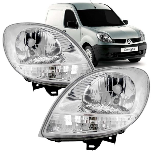 Farol Kangoo 2009 2010 2011 2012 Cromado 1ª Linha - Esquerdo/motorista