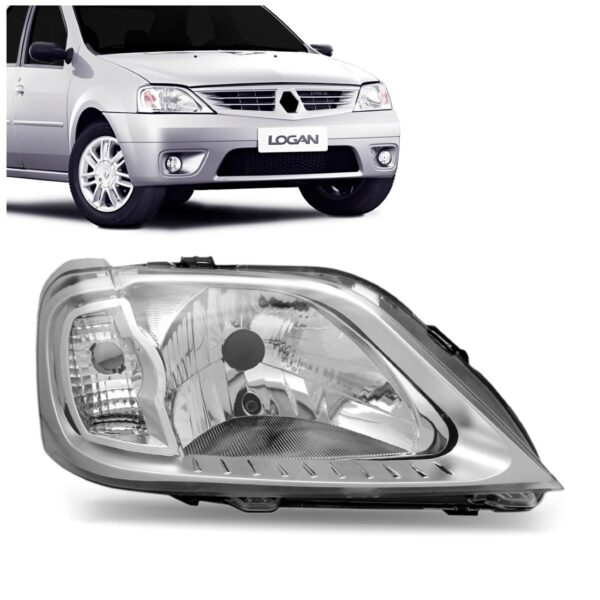 Farol Logan 2007 2008 2009 Cromado 1ª Linha Direito/passageiro