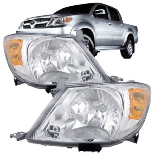 Farol Hilux Srv 2005 A 08 Cromado Foco Simple Pisca Ambar Ld Direito/passageiro