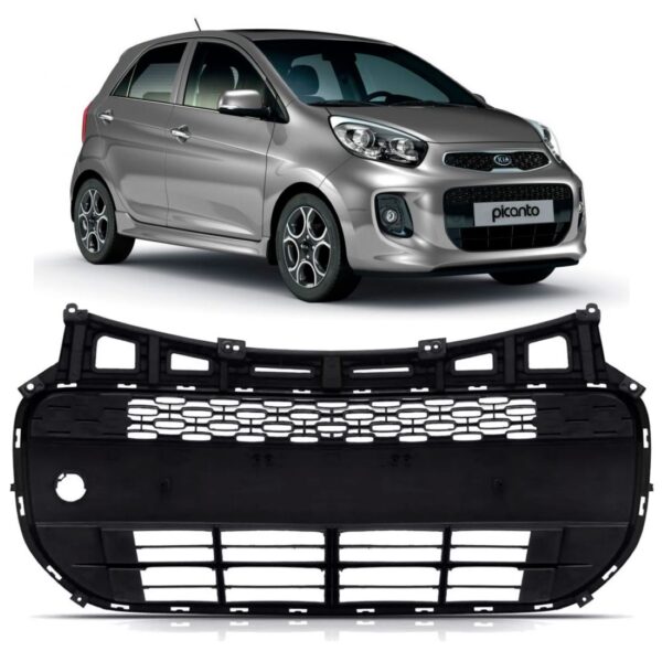Grade Parachoque Dianteiro Kia Picanto 2016 A 2018 1a Linha Preto