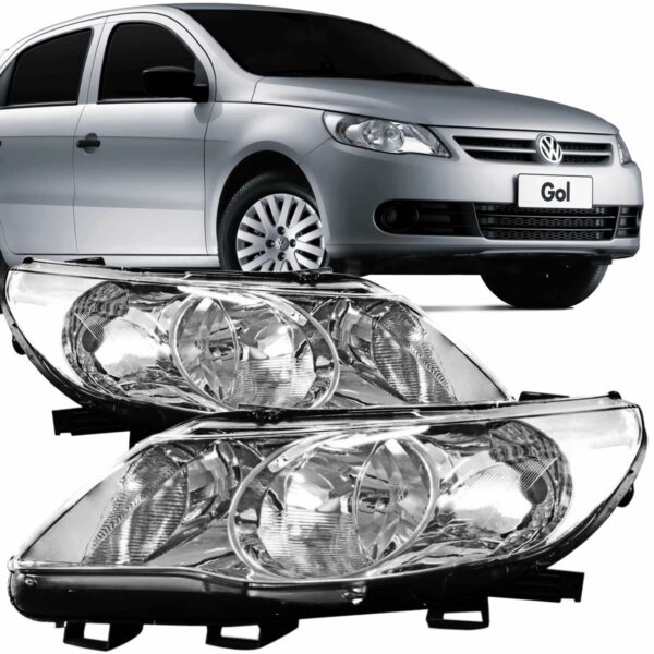 Farol Gol Voyage Saveiro G5 09 10 11 Cromado Duplo 1ª Linha Direito/passageiro