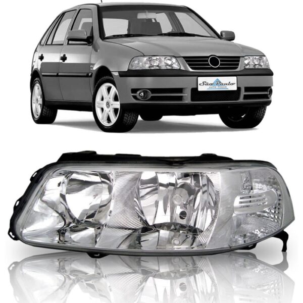 Farol Gol G3 Parati Saveiro 00 01 A 04 05 Cromado 1ª Linha Esquerdo/motorista