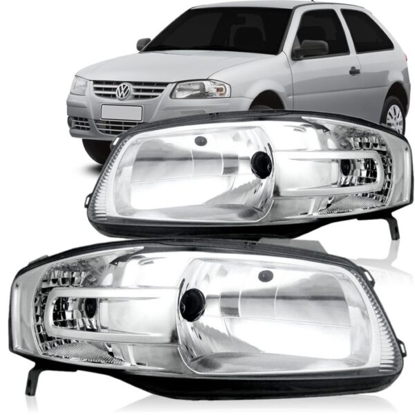 Farol Gol G4 Parati Saveiro 03 04 05 06 07 08 09 Cromado Lado Esquerdo