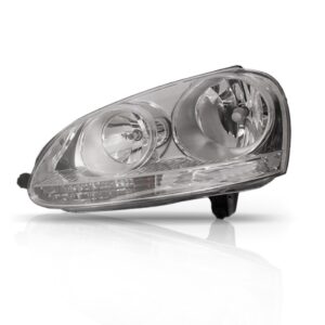 Farol Jetta 2005 2006 2007 2008 2009 2010 Cromado 1ª Linha Esquerdo/motorista