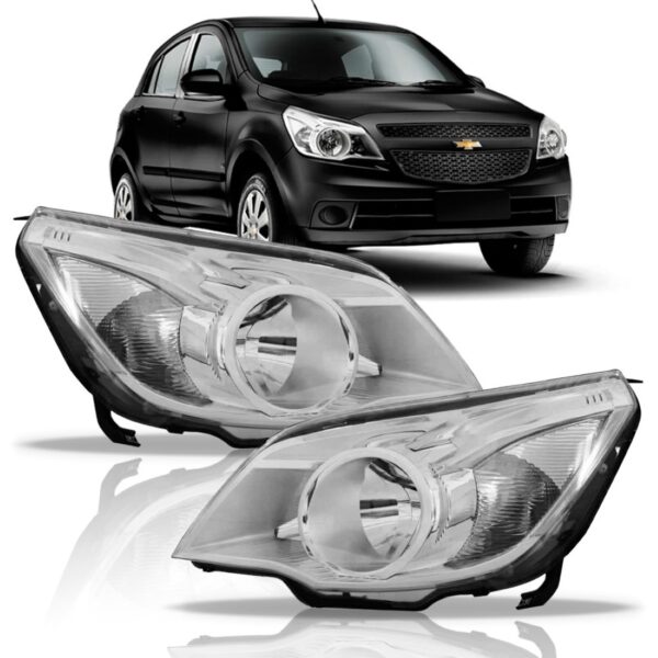 Farol Agile Montana 09 10 11 2012 2013 2014 Cromado 1ª Linha Esquerdo/motorista