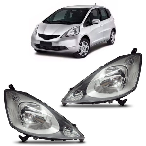 Farol New Fit 2009 2010 2011 2012 2013 Cromado Lado Esquerdo