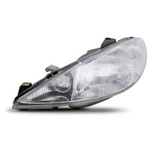 Farol Peugeot 206 1999 A 2001 Cromado Lente Raiada 1ª Linha Direito/passageiro