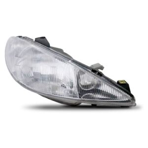 Farol Peugeot 206 1999 A 2001 Cromado Lente Raiada 1ª Linha Esquerdo/motorista