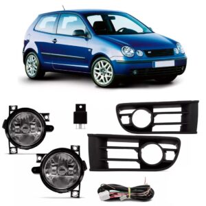 Kit Farol Milha Auxiliar Neblina Volkswagen Polo 03 À 06