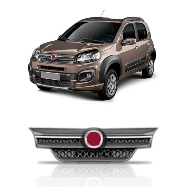 Grade Uno 2017 A 2019 Preta Com Friso Cromado - Preto