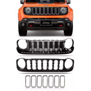 Grade Completa Para Renegade 2015 A 18 Preta Frisos Cromados Preto