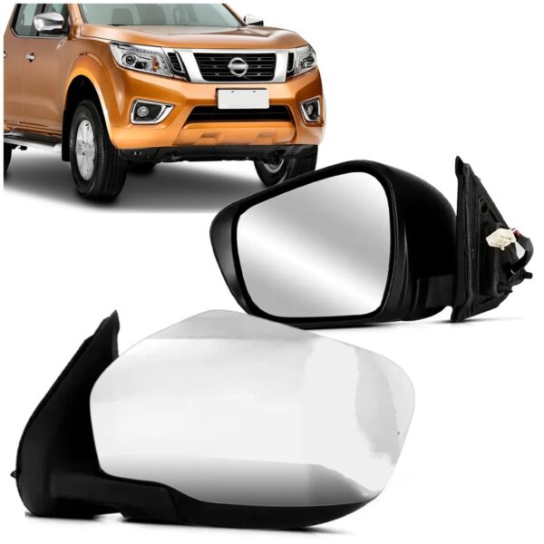 Retrovisor Frontier 2017 A 2019 Eletrico Cromado S/pisca Lado Esquerdo