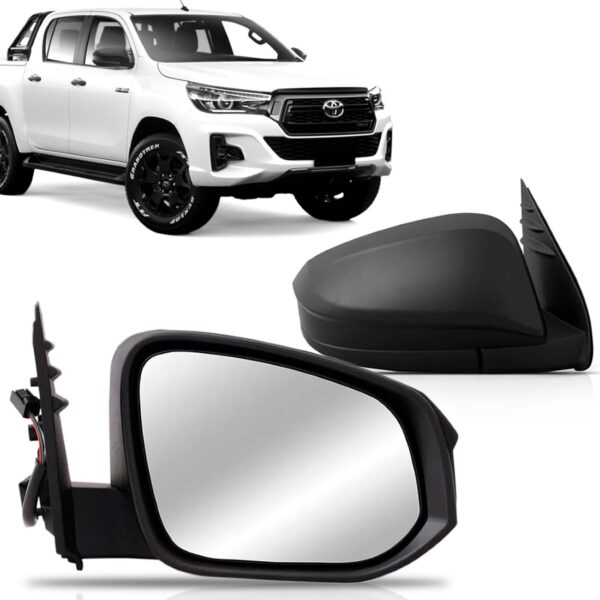 Retrovisor Toyota Hilux 2016 2017 2018 Fixo Preto Lado Direito