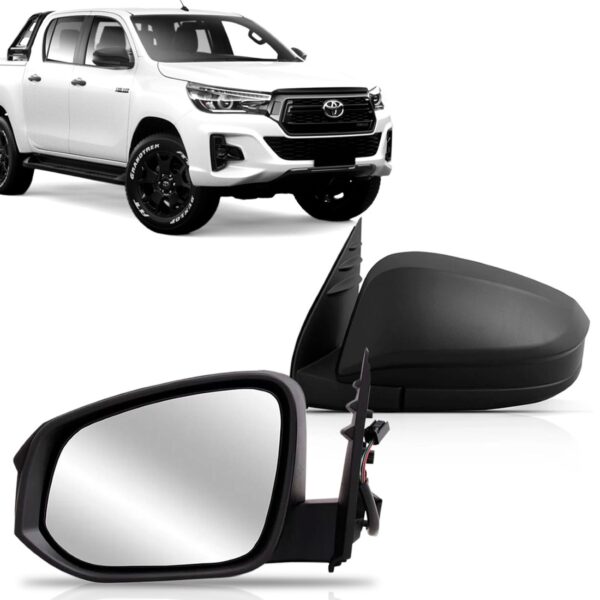 Retrovisor Toyota Hilux 2016 2017 2018 Fixo Preto Lado Esquerdo