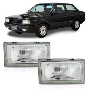 Farol Para Voyage 87 88 89 90 Cromado Lente Lisa 1ª Linha Direito/passageiro