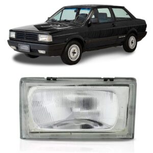 Farol Para Voyage 87 88 89 90 Cromado Lente Lisa 1ª Linha Esquerdo/motorista