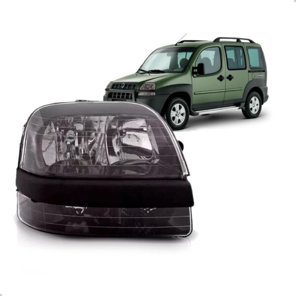 Farol Doblo 2002 03 04 2005 2007 2008 Mascara Negra 1ª Linha - Direito/passageiro