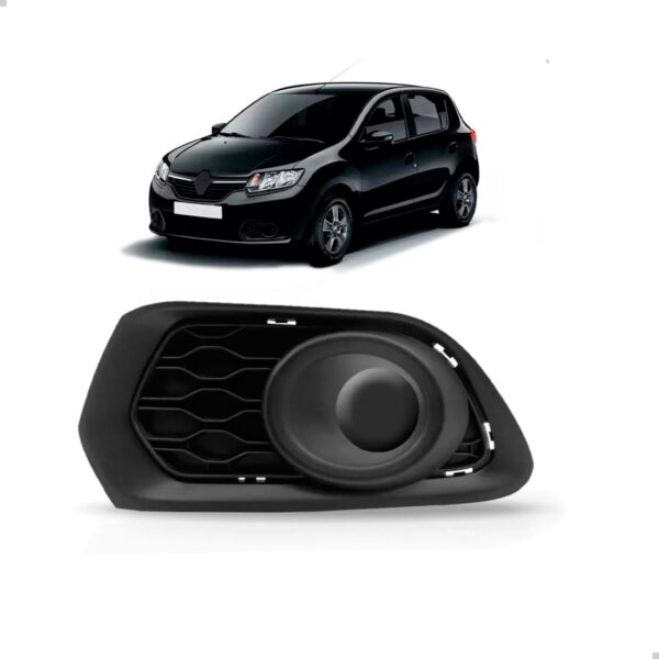 Moldura Farol Milha Sandero 2015 16 A 2017 Preto Sem Furo Le Direito