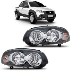 Farol Strada Locker Mascara Negra Canhão Cromado 1ª Linha - Esquerdo/motorista