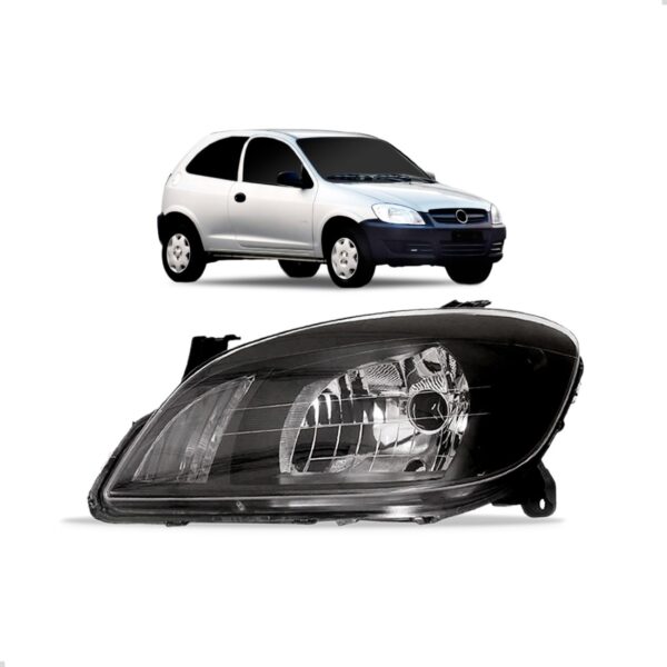 Farol Celta Prisma 2007 2008 2009 10 Mascara Negra 1ª Linha Esquerdo/motorista