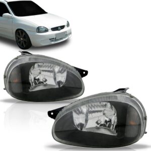 Farol Para Corsa 2000 01 02 03 04 06 07 08 10 Mascara Negra Lado Direito