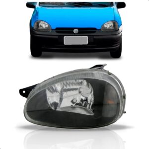 Farol Para Corsa 2000 01 02 03 04 06 07 08 10 Mascara Negra Lado Esquerdo