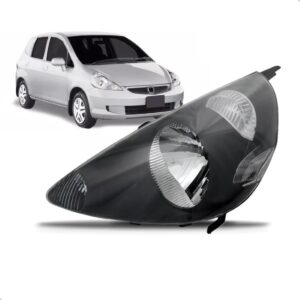 Farol Honda Fit 03 04 2005 2006 2007 Mascara Negra 1ª Linha - Esquerdo/motorista