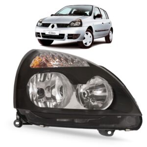 Farol Clio 2003 A 2005 Fumê Mascara Negra 1ª Linha Direito/passageiro